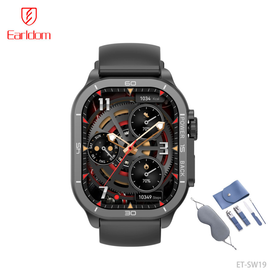 Earldom ET-SW19 Smartwatch with Heart Rate Monitor (Black) view 1