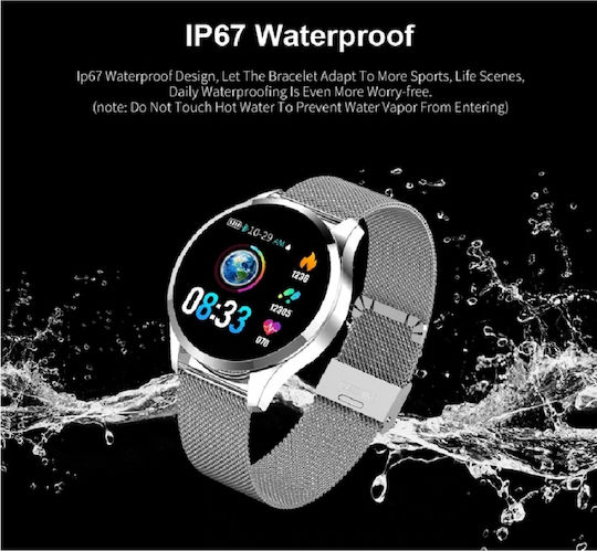 CF18 Plus Smartwatch with Heart Rate Monitor (Black Metalic) view 4