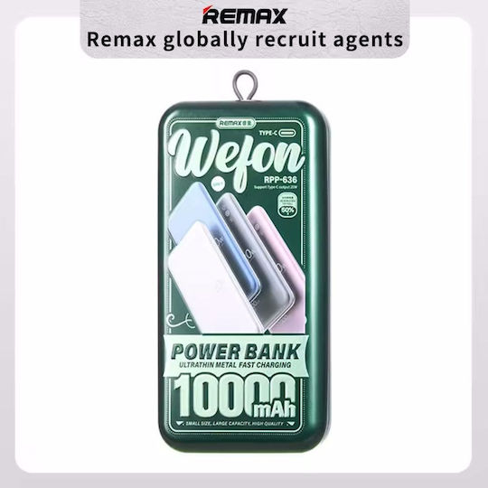 Remax RPP-636 Power Bank 10000mAh 20W with USB-C Port Power Delivery / Quick Charge 3.0 Gray view 3
