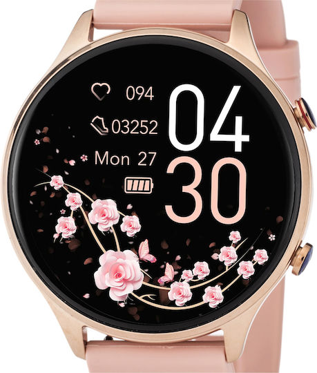 3Guys 3GW5092 44mm Smartwatch with Heart Rate Monitor (Pink) view 2