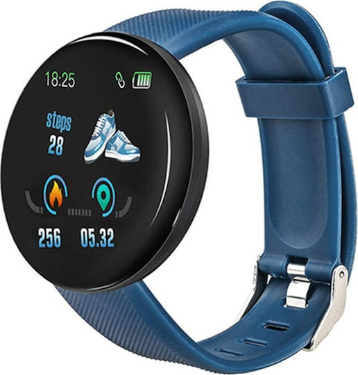D18 Smartwatch with Heart Rate Monitor (Blue) view 1