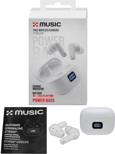 XTW500W In-ear Bluetooth Handsfree Earphones with Sweat Resistance White view 3
