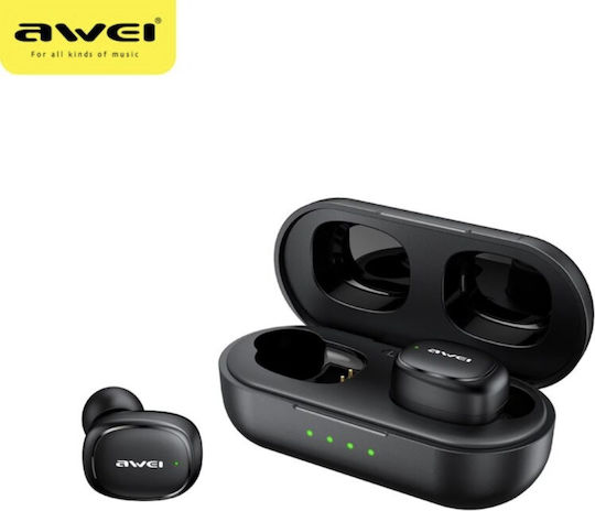 Awei T13 Pro In-ear Bluetooth Handsfree Earphones with Sweat Resistance and Charging Case Black