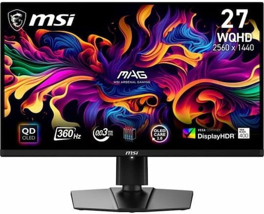 MSI QD-OLED HDR Monitor 27" QHD 2560x1440 360Hz with Response Time 0.03ms GTG