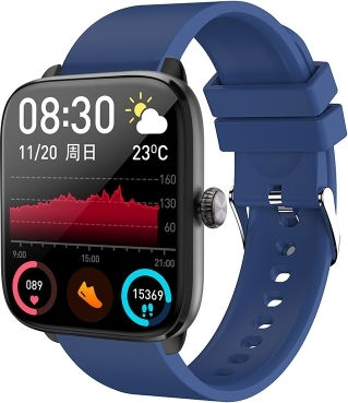 T20 1.96 Inch Ip67 Waterproof Silicone Band Smart Watch Supports Dual-mode Bluetooth Call Heart Rate Monitoring Blue