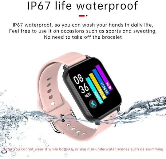T55 Smartwatch with Heart Rate Monitor (Pink) view 4