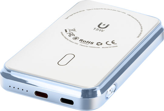LinQ W8205 MagSafe Power Bank 5000mAh 15W Power Delivery White view 5