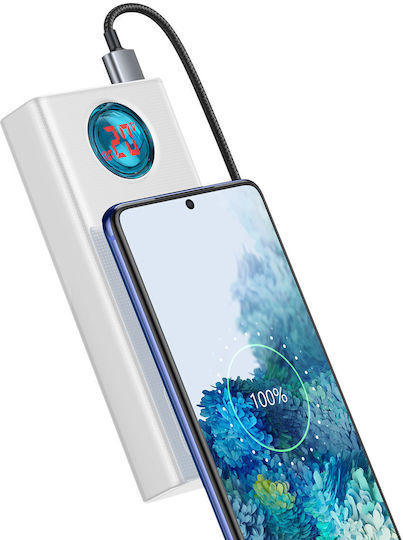 Baseus Amblight Overseas Edition Power Bank 30000mAh 65W with 4 USB-A Ports and USB-C Port Power Delivery White vue 3