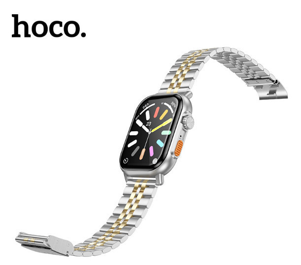 Hoco DYD02 Smartwatch with Heart Rate Monitor (Silver and Gold) view 2