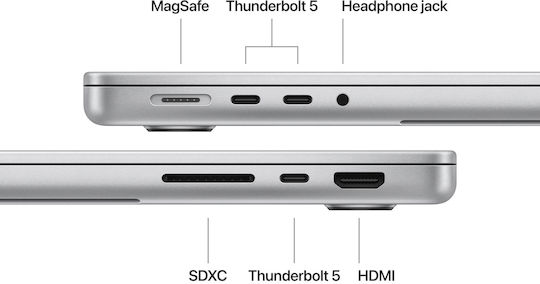 Apple MacBook Pro 14" (2024) 14.2" Retina Display 120Hz (M4-Max 14‑core/36GB/1TB SSD) Silver (ES Keyboard) vue 7
