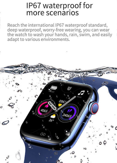 HW22 44mm Smartwatch with Heart Rate Monitor (Blue) view 3