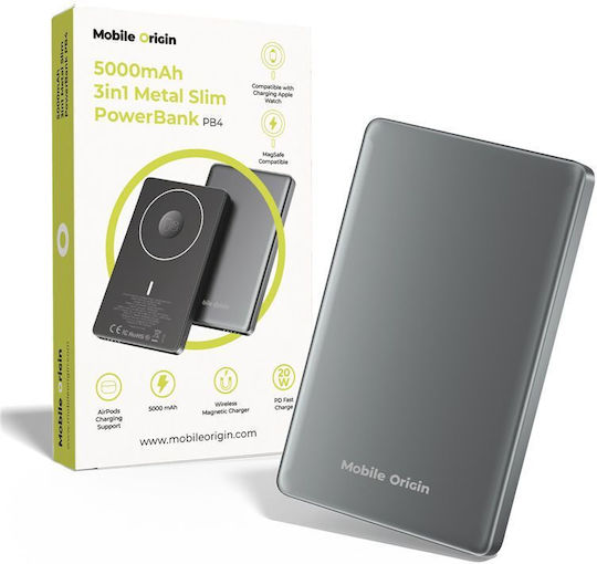 Mobile Origin PB4 Power Bank 5000mAh Gray view 1