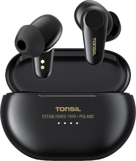 Tonsil T65BT In-ear Bluetooth Handsfree Earphones with Sweat Resistance and Charging Case Black