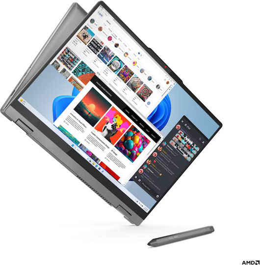 Lenovo IdeaPad 5 2-in-1 14AHP9 14" OLED FHD+ Touchscreen (Ryzen 7-8845HS/16GB/512GB SSD/W11 Home) Luna Grey (GR Keyboard) view 8