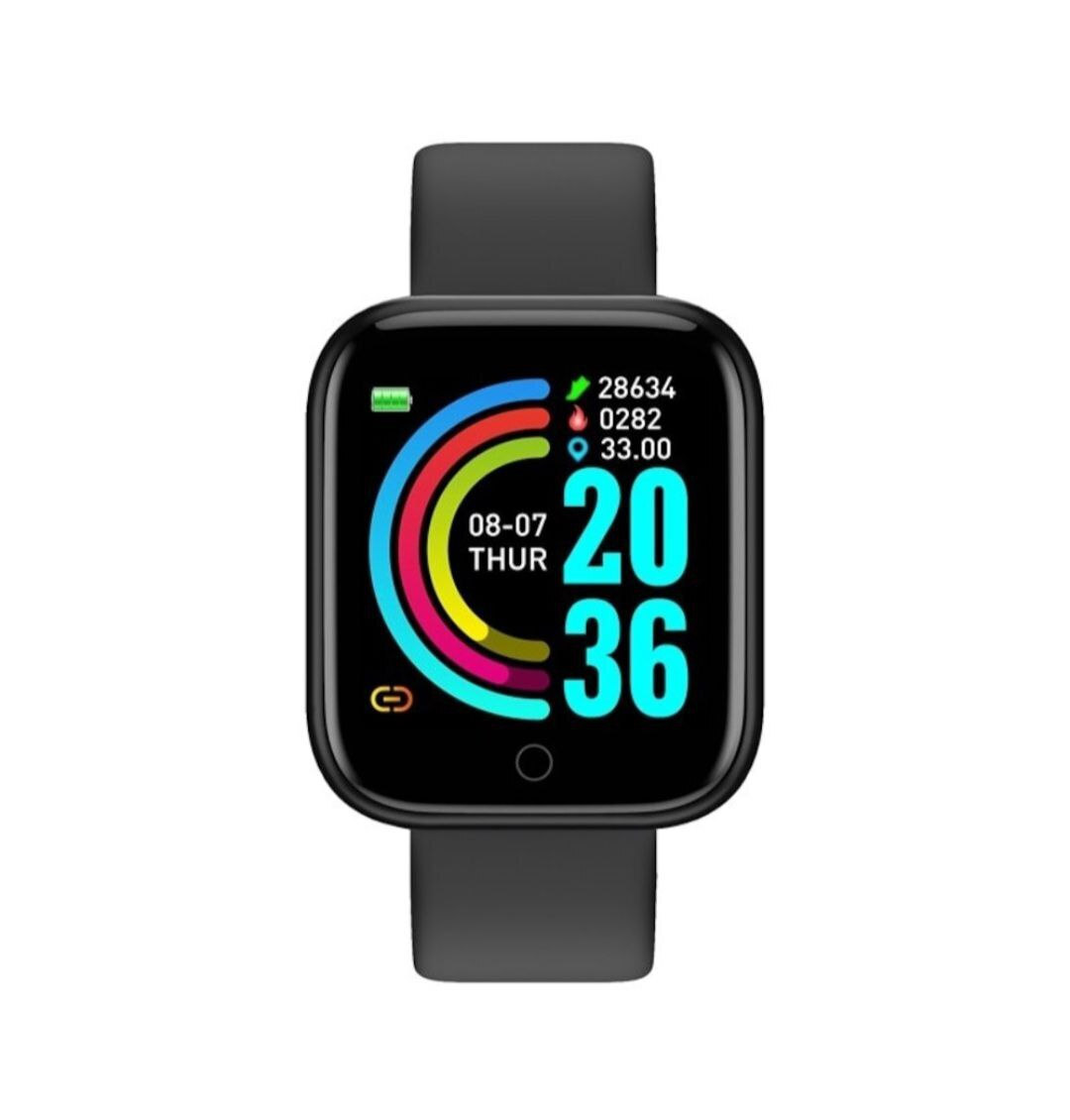 Y68 Smartwatch with Heart Rate Monitor (Black) view 4