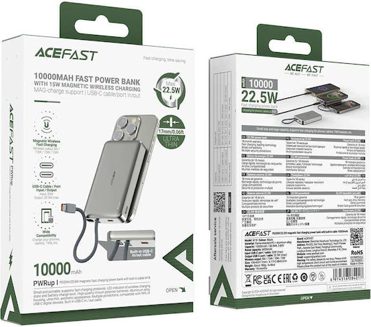 Acefast M18 MagSafe Power Bank 10000mAh with USB-C Port Power Delivery Black view 5