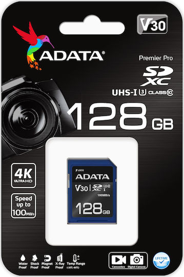 Adata Premier Pro SDXC 128GB Class 10 U3 V30 UHS-I view 1