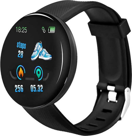 D18 Smartwatch with Heart Rate Monitor (Black) view 2