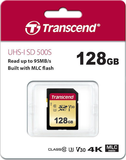 Transcend 500S SDXC 128GB Class 10 U3 V30 UHS-I view 3