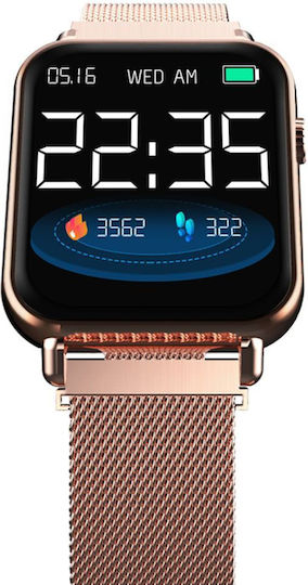 Smartwatch Sport Bracelet Diamond Y6 Pro Max Heart Rate Monitoring Blood Pressure Monitoring Pedometer Health Monitoring Sleep Monitoring Fitness Tracking Call App Notifications Magnetic Metal Bracelet Pink view 1