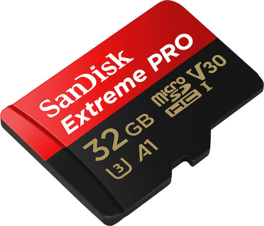 Sandisk Extreme Pro microSDHC 32GB U3 V30 A1 UHS-I 100MB/s with Adapter view 2