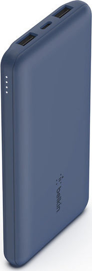 Belkin Boost Charge Power Bank 10000mAh 15W with 2 USB-A Ports and USB-C Port Blue