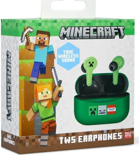 OTL Minecraft In-ear Bluetooth Handsfree Earphones with Charging Case Green Ansicht 6