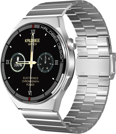 1.3 Inch Bamboo Steel Band Ip68 Waterproof Smart Watch Support Bluetooth Call Silver view 1