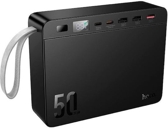Hoco J166 Carretera Power Bank 50000mAh 22.5W with 3 USB-A Ports and 2 USB-C Ports Power Delivery / Quick Charge 2.0 / Quick Charge 3.0 Black