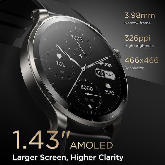 Joyroom Jr-fv1 Venture Series 1.43 Inch Bluetooth Call Smart Watch Supports Sleep Monitoring Blood Oxygen Detection Dark Grey view 2