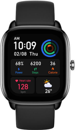 Amazfit GTS 4 Mini Aluminium 42mm Smartwatch with Heart Rate Monitor (Black)