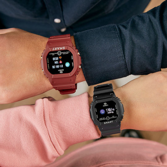 Marea B57008 40mm Smartwatch with Heart Rate Monitor (Red) view 4