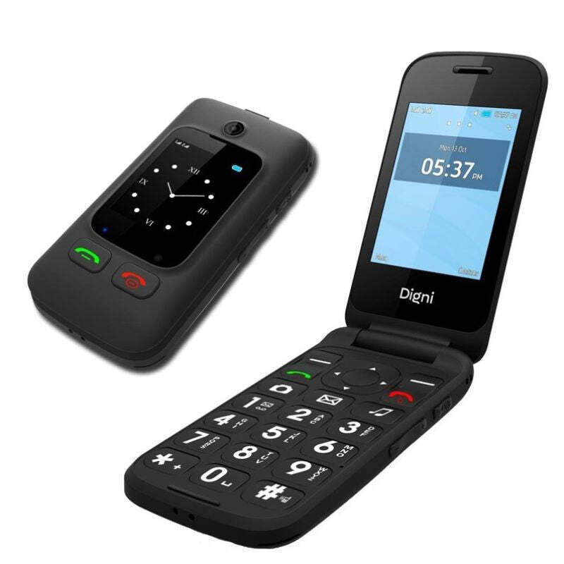 eStar Digni Flip Dual SIM Mobile with Large Buttons Black view 2