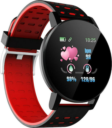 119 Plus 43mm Smartwatch with Heart Rate Monitor (Red) view 2