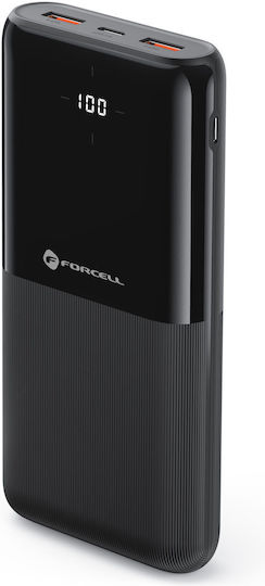 Forcell F-Energy P20k1 Power Bank 20000mAh 20W with 2 USB-A Ports and USB-C Port Power Delivery / Quick Charge 3.0 Black view 1