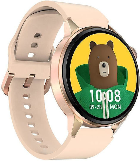Nubi Dt4+ Smartwatch Bluetooth Talk Pulse Calories Ips Display Gps Tracker Remote Camera Voice Assistant Rose Ash view 2