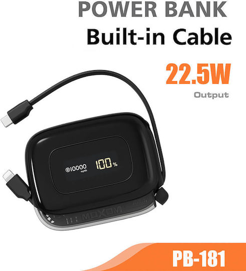Moxom MX-PB181 Power Bank 10000mAh 22.5W Power Delivery Black view 1