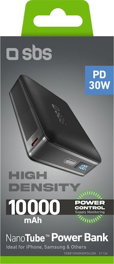 SBS High Density Power Bank 10000mAh 30W with USB-C Port Black view 3