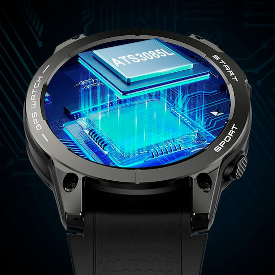 Aoke S53 Smartwatch with Heart Rate Monitor (Black) view 6