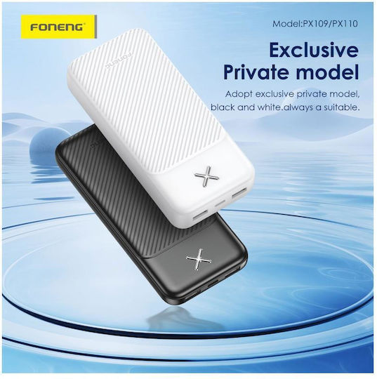 Foneng PX110 Power Bank 20000mAh 10W with 2 USB-A Ports Black view 2