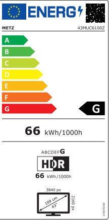 Metz Smart Television 43" 4K UHD LED 43MUC6100Z HDR (2021) view 4