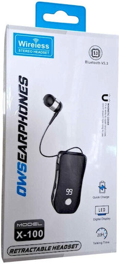X100 In-ear Bluetooth Handsfree Earphone Lapel Black view 3