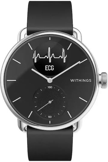 Withings ScanWatch Hybrid Stainless Steel 38mm Waterproof with Heart Rate Monitor (Black) view 1