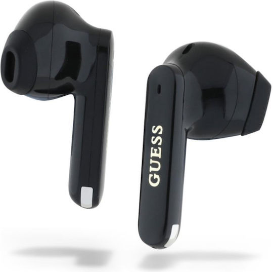 Guess Elongated Metallic Earbud Bluetooth Handsfree Earphones with Charging Case Black view 8