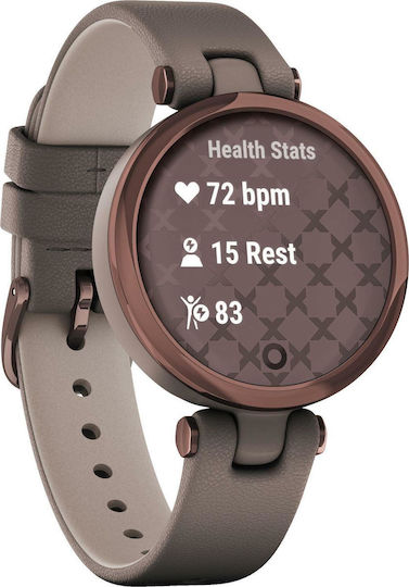 Garmin Lily Classic Stainless Steel Waterproof Smartwatch with Heart Rate Monitor (Dark Bronze Bezel with Paloma Case and Italian Leather Band) view 4