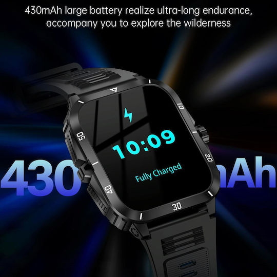 KT71 Smartwatch with Heart Rate Monitor (Black) view 7