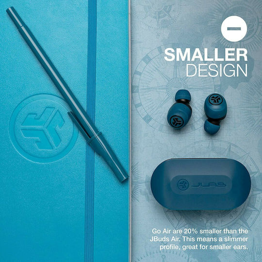 Jlab GO Air In-ear Bluetooth Handsfree Earphones with Sweat Resistance and Charging Case Blue vue 6