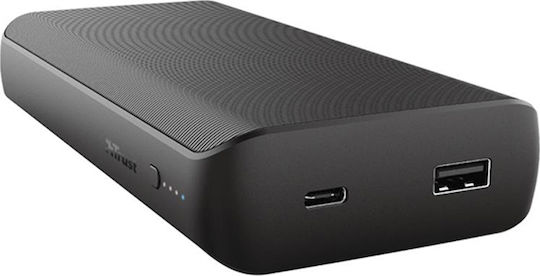 Trust Laro Power Bank 20000mAh 65W with USB-A Port and USB-C Port Quick Charge 3.0 Black