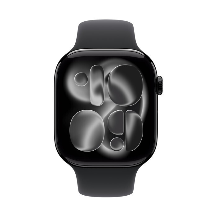 Apple Watch Series 11 Aluminium 46mm Waterproof with eSIM and Heart Rate Monitor (Jet Black Aluminium Case with Black Sport Band - S/M) view 3