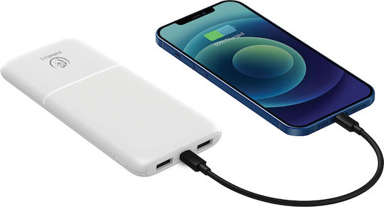 Rebeltec P10 Power Bank 10000mAh 10W with 2 USB-A Ports and USB-C Port White view 3